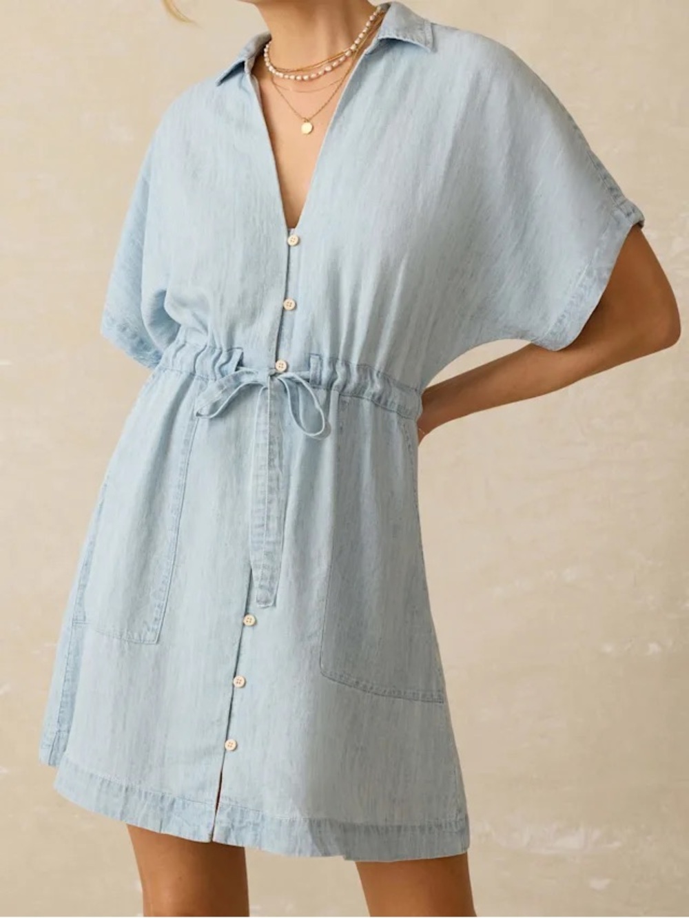 Faherty Tried & True Chambray Oakley Dress Medium View 2